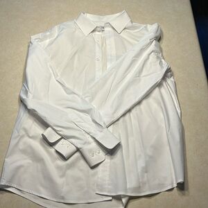 Haggar Button Down Dress Shirt 16-16.5 34/35, white